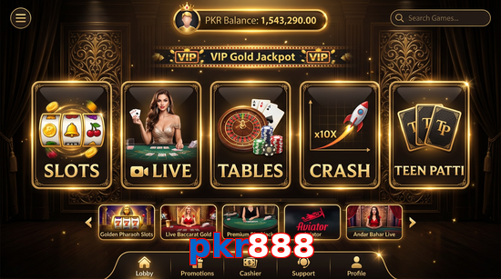 Main screen of Pkr888 casino page for PK players