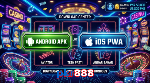 Main screen of Pkr888 download page for PK players