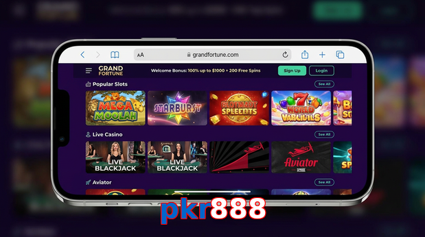 Main screen of Pkr888 ios page for PK players